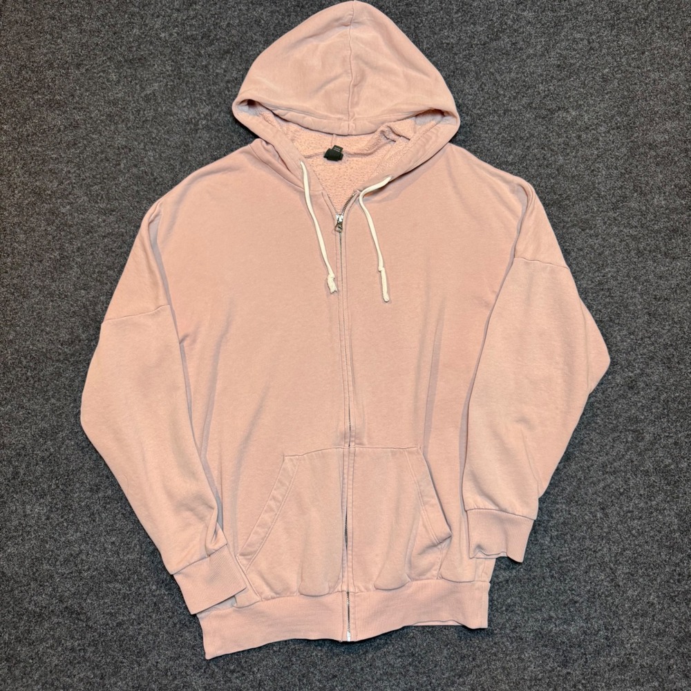 Wild Fable Pink Zip Up Hoodie Oversized Sweatshirt Women Small Fits XL